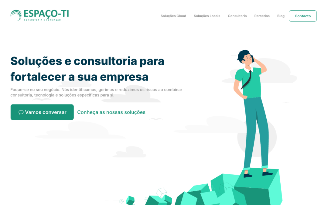 Remodelação website da Espaço-TI: Soluções Cloud e Implementações Locais de Qualidade